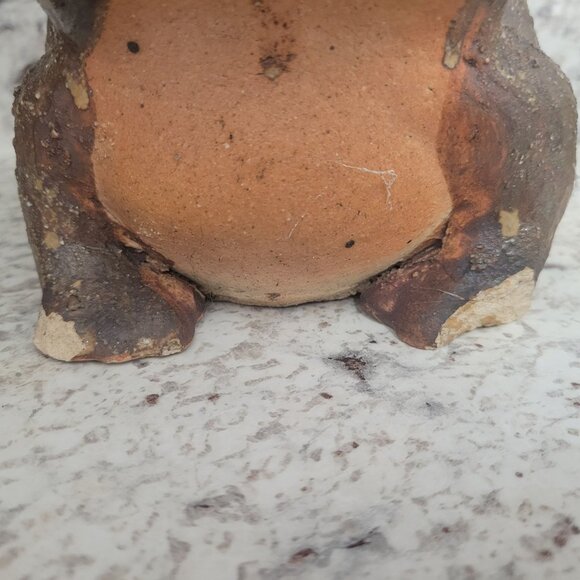 Vintage Shigaraki Pottery Japan Rustic Ceramic Frog Garden Ornament Figurine - Picture 5 of 8